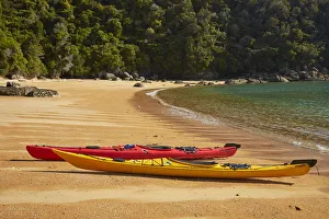 Kayaking Gallery: Kayaks, Te Pukatea Bay, Abel Tasman National Park, Nelson Region, South Island, New