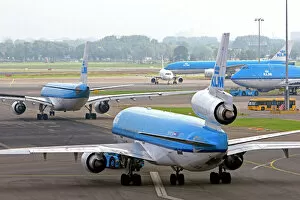 Airport Collection: KLM airplanes at the Schiphol Airport in Amsterdam, Netherlands