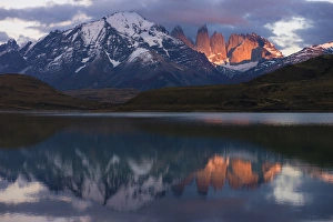 Lago Pehoe with Horns of Torres del Paine in back, Torres del Paine National Park Lago Pehoe with Horns of Torres del Paine in back, Torres del Paine National Park