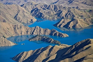 Lake Benmore, Waitaki Valley, North Otago, South Island, New Zealand - aerial Lake Benmore, Waitaki Valley, North Otago, South Island, New Zealand - aerial
