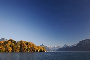 Lake Lucerne and autumn colors, Lucerne, Switzerland Lake Lucerne and autumn colors, Lucerne, Switzerland