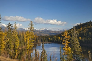 Lake Marshall in autumn in the Mission Mountains with the snow capped Swan Range Lake Marshall in autumn in the Mission Mountains with the snow capped Swan Range
