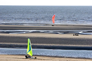 Land sailing on the beach at Le Touquet-Paris-Plage in the department of Pas-de-Calais Land sailing on the beach at Le Touquet-Paris-Plage in the department of Pas-de-Calais