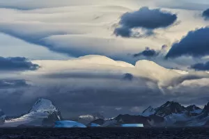 Landscape of iceberg and island in the South Atlantic Ocean, Antarctica