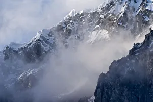 Landscape of island shrouded in mist, Antarctica Landscape of island shrouded in mist, Antarctica