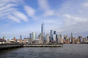 Looking towards J Owen Grundy Park in Jersey City, New Jersey, with One World Trade Center Looking towards J Owen Grundy Park in Jersey City, New Jersey, with One World Trade Center