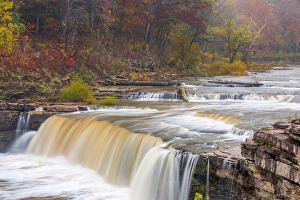 Lower Cataract Falls on Mill Creek in autumn at Lieber State Recreation Area near Cloverdale Lower Cataract Falls on Mill Creek in autumn at Lieber State Recreation Area near Cloverdale
