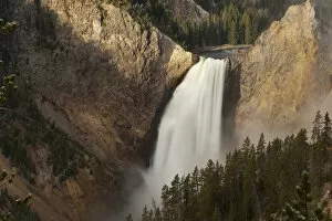 Tourist Destination Gallery: Lower Falls of Yellowstone River from North Rim, Grand Canyon of Yellowstone, Yellowstone