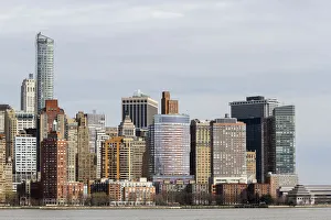 Lower Manhattan buildings seen from the Hudson River, New York, New York, United States Lower Manhattan buildings seen from the Hudson River, New York, New York, United States