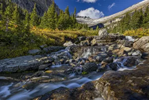 Lunch Creek with Pollock Mountain in Glacier National Park, Montana, USA Lunch Creek with Pollock Mountain in Glacier National Park, Montana, USA
