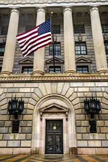 Main entrance to Herbert Hoover Building, Commerce Department, 14th Street, Washington DC