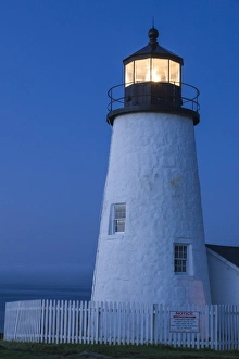 Maine, Pemaquid. Light from the historical lighthouse offers protection to ships Maine, Pemaquid. Light from the historical lighthouse offers protection to ships