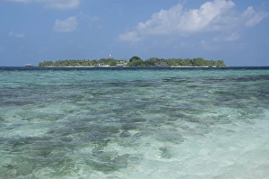 Maldives, North Male Atoll, Island of Kuda Bandos. View of the resort island of Bandos Maldives, North Male Atoll, Island of Kuda Bandos. View of the resort island of Bandos