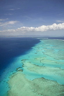 Malolo Barrier Reef off Malolo Island, Mamanuca Islands, Fiji, South Pacific - aerial Malolo Barrier Reef off Malolo Island, Mamanuca Islands, Fiji, South Pacific - aerial