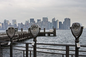 The Manhattan skyline as seen from Liberty Island, New York The Manhattan skyline as seen from Liberty Island, New York