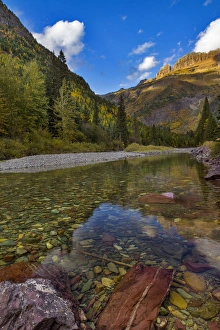 McDonald Creek in autumn with Garden Wall in Glacier National Park, Montana, USA McDonald Creek in autumn with Garden Wall in Glacier National Park, Montana, USA