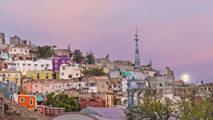 Mexico, Guanajuato. Moonset over the city. Credit as: Don Paulson / Jaynes Gallery / DanitaDelimont Mexico, Guanajuato. Moonset over the city. Credit as: Don Paulson / Jaynes Gallery / DanitaDelimont