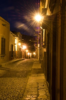 Mexico, San Miguel de Allende, Street scene before sunrise Mexico, San Miguel de Allende, Street scene before sunrise