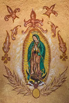 Images Dated 29th March 2013: Mexico, San Miguel de Allende. Wall painting of Our Lady of Guadalupe. Credit as