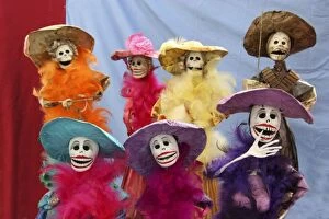 Halloween Collection: Mexico. Skeletal Catrinas, figures celebrating Dia de Los Muertos