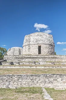 Mexico, Yucatan. Mayapan Ruins, Temple Redondo Mexico, Yucatan. Mayapan Ruins, Temple Redondo