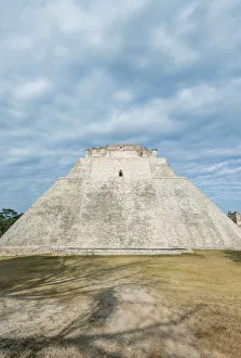 Mexico, Yucatan. Uxmal Ruins, Pyramid of the Magician, believed to be constructed in Mexico, Yucatan. Uxmal Ruins, Pyramid of the Magician, believed to be constructed in
