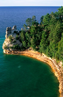 Miners Castle at the Picture Rocks in Munising along the shores of Lake Superior Miners Castle at the Picture Rocks in Munising along the shores of Lake Superior