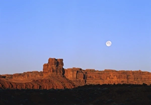 Moonrise over Valley of the Gods near Mexican Hat, Utah Moonrise over Valley of the Gods near Mexican Hat, Utah