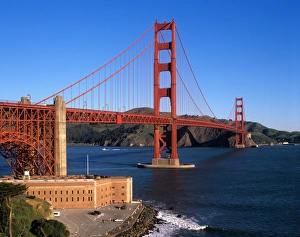 Morning light bathes the Golden Gate Bridge & Fort Point Morning light bathes the Golden Gate Bridge & Fort Point