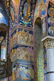 Mosaic painting inside Oplenac Royal Mausoleum, also known as Saint George's Church