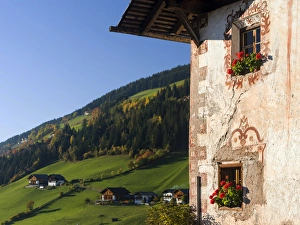 Mountain farm, Villnoess Valley in the Dolomites. Europe, Central Europe, Italy Mountain farm, Villnoess Valley in the Dolomites. Europe, Central Europe, Italy