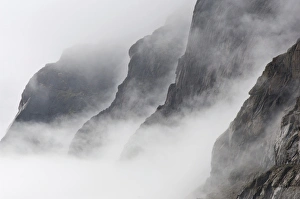 Mountains in fog Prins Christian Sund Greenland Mountains in fog Prins Christian Sund Greenland