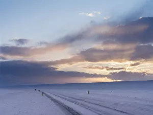 Mountains of Iceland during winter near Laugarvatn. Snowed in road, Iceland Mountains of Iceland during winter near Laugarvatn. Snowed in road, Iceland