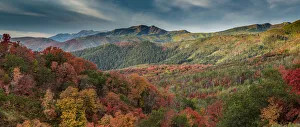 Multicolored fall panoramic landscape, Wasatch Mountains, near Park City and Midway, Utah Multicolored fall panoramic landscape, Wasatch Mountains, near Park City and Midway, Utah