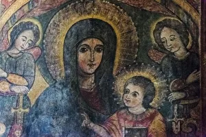 Mural inside Church of Debre Birhan Selassie (Trinity and Mountain Light), Gondar Mural inside Church of Debre Birhan Selassie (Trinity and Mountain Light), Gondar