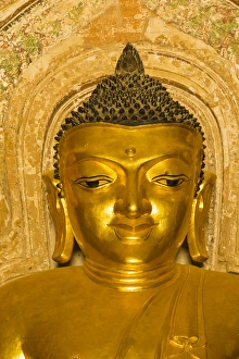 Myanmar. Bagan. Htilominlo Temple. Golden Buddha Myanmar. Bagan. Htilominlo Temple. Golden Buddha