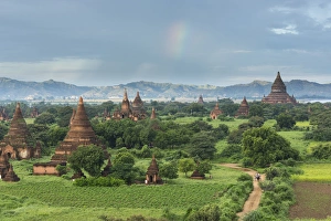 Myanmar, Bagan. Stupas (temples) dot the plains of Bagan Myanmar, Bagan. Stupas (temples) dot the plains of Bagan