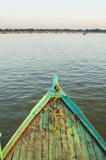 Myanmar. Mandalay. Irrawady River. Houseboat on the river Myanmar. Mandalay. Irrawady River. Houseboat on the river