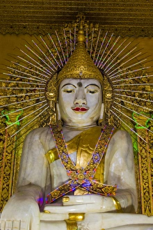 Myanmar. Mandalay. Kyaut Taw Gyi temple. Giant marble buddha Myanmar. Mandalay. Kyaut Taw Gyi temple. Giant marble buddha