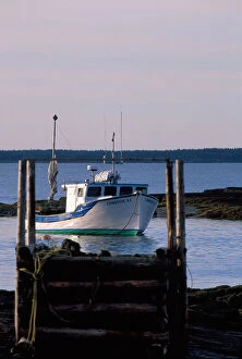 Images Dated 19th January 2005: N.A. Canada, Nova Scotia. Lobster boat in harbor near Blue Rock