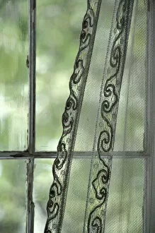 Images Dated 12th May 2004: NA, USA, Montana, Nevada City Lace curtains in mining ghost town abandoned in