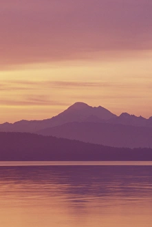 NA, USA, Washington, Anacortes Mt. Baker and Puget Sound at dawn NA, USA, Washington, Anacortes Mt. Baker and Puget Sound at dawn