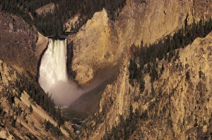 NA, USA, Wyoming, Yellowstone National Park. Lower Yellowstone Falls and Grand Canyon