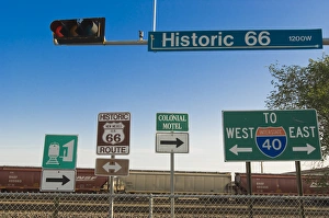 New Mexico. Road sign along historic Route 66 New Mexico New Mexico. Road sign along historic Route 66 New Mexico