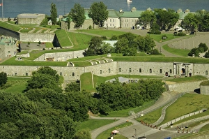 North America, Canada, Quebec, Quebec City. View from above of a section of the Citadel North America, Canada, Quebec, Quebec City. View from above of a section of the Citadel