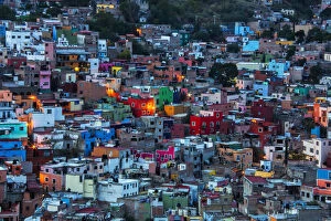 Images Dated 28th October 2012: North America; Mexico; Ganajuanto; Night Lighting of the city of Ganajuanto