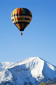 Noth America, USA, Colorado, Mt. Crested Butte, Hot Air Balloons In the Blue Sky Noth America, USA, Colorado, Mt. Crested Butte, Hot Air Balloons In the Blue Sky