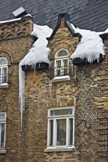 Old house covered with snow, Quebec City, Canada Old house covered with snow, Quebec City, Canada