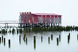 OR, Astoria, Old fish cannery on the Columbia River OR, Astoria, Old fish cannery on the Columbia River