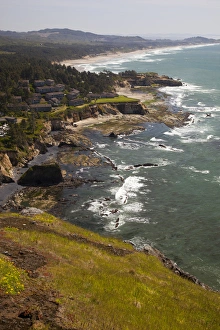 OR, Cape Foulweather, view of beach and Otter Rock OR, Cape Foulweather, view of beach and Otter Rock